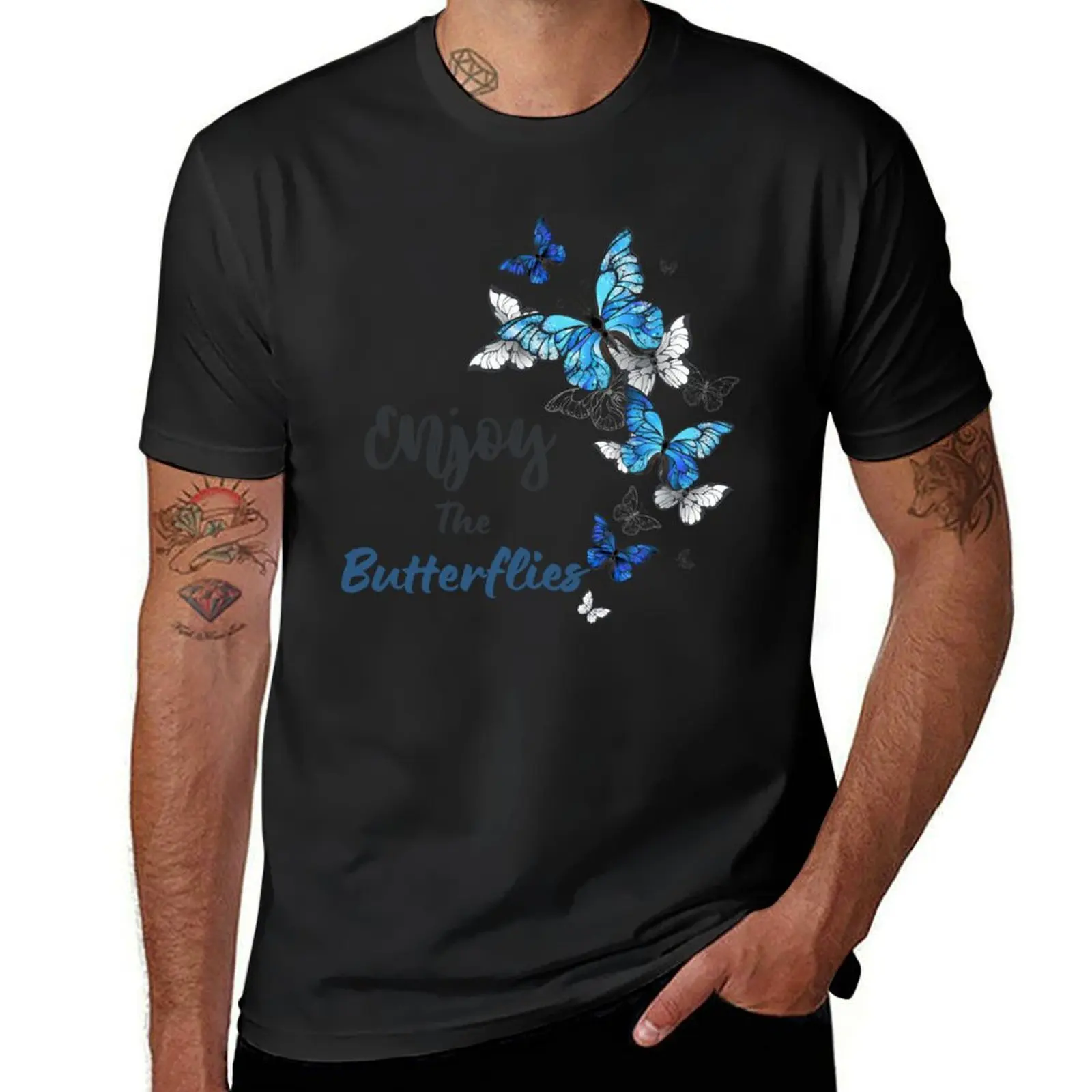 

Enjoy The Butterflies T-Shirt blacks Louboutins anime tshirt topping t shirt for men