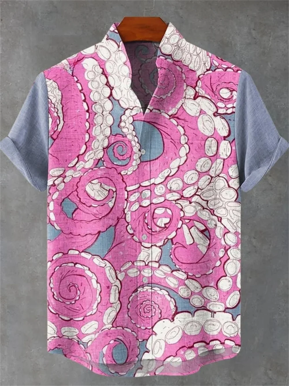 

Harajuku Flower Pattern Men's Shirt Latest Fashion Flower 3D Printed Street Hip Hop Short Sleeve