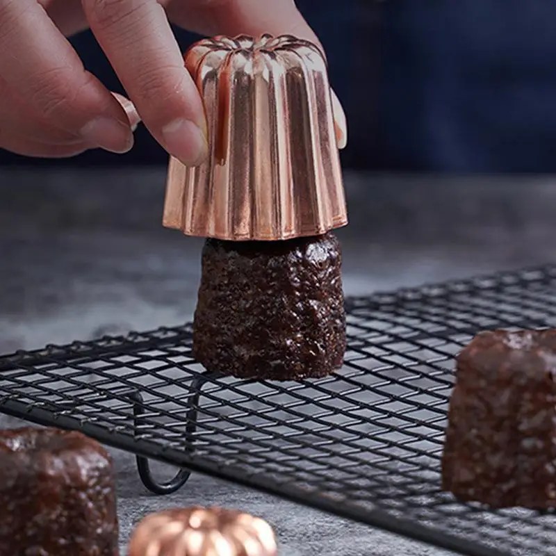 Nonstick Rose Gold Cannele Molds With Food Safe Coating Easy Release Perfect For Home Dessert Baking