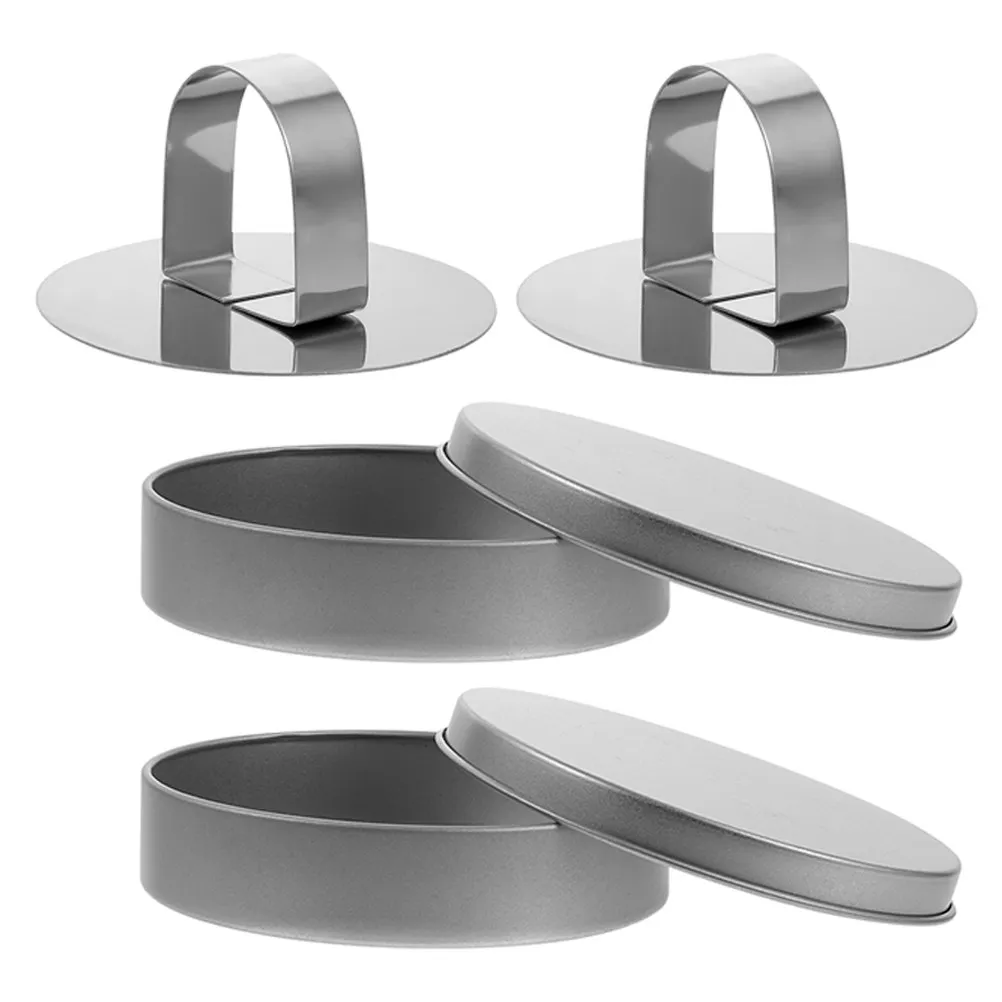 4Pcs Korean Sugar Candy Game Molds Set with Tin Storage Box for Traditional Making Easy DIY Baking Kit Cookie Press Mold