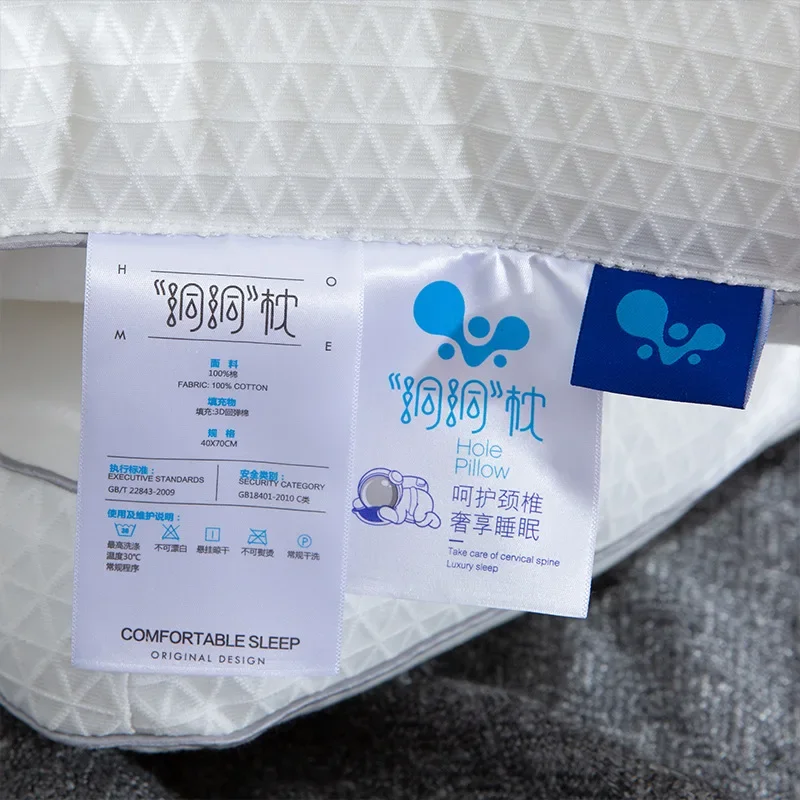 100% Cotton Hollow Pillow Core Pure Cotton Non-pressure Ear Pillows Washable Pillow Neck Spine Protection Sleep Cervical Pillow