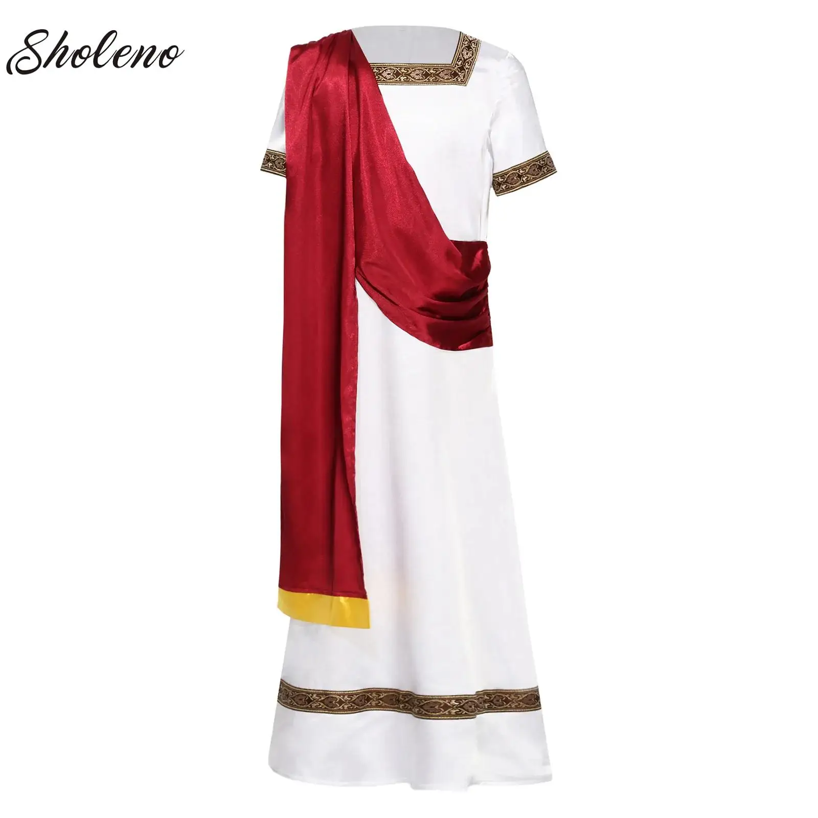 Disfraz de Toga Romana para Niños de 6 a 16 Años, Uniforme de Satén de Senador o Emperador Griego Antiguo, para Fiesta de Halloween, Cosplay, Juego de Roles, Disfraz Elegante