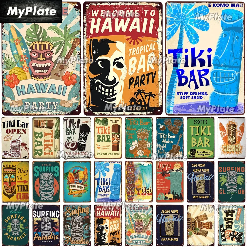 Tiki Bar Metal Sign…