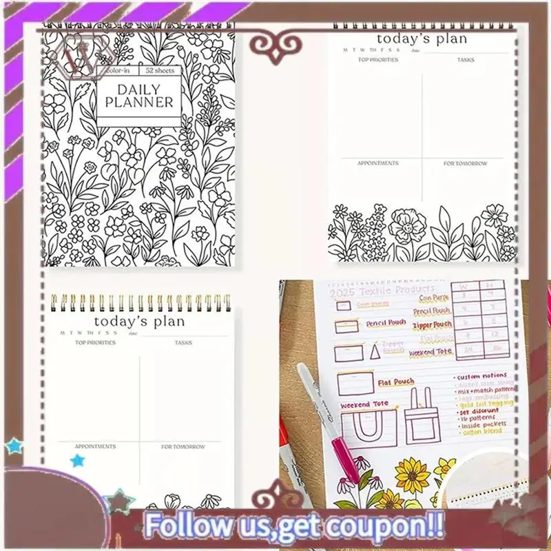 ABBG-Color-In Spiral لخطة مكتب الفصل الدراسي، جدول العمل، قائام المرجعات، كتاب المسوي