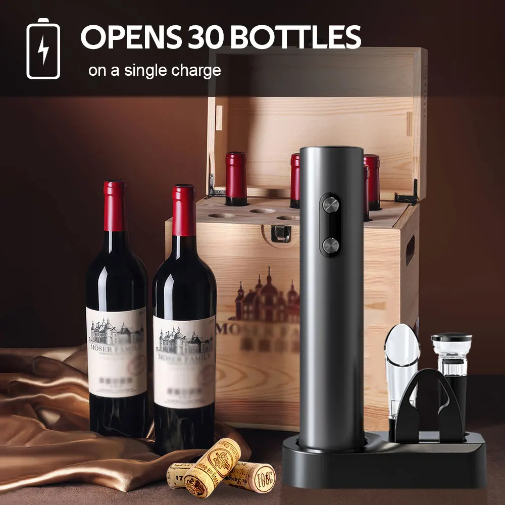 Wine Bottle Opener Automatic Electric Bottle Openers Dry Battery Red Wine Corkscrew Wine Beer Cap Opener Kitchen Accessories