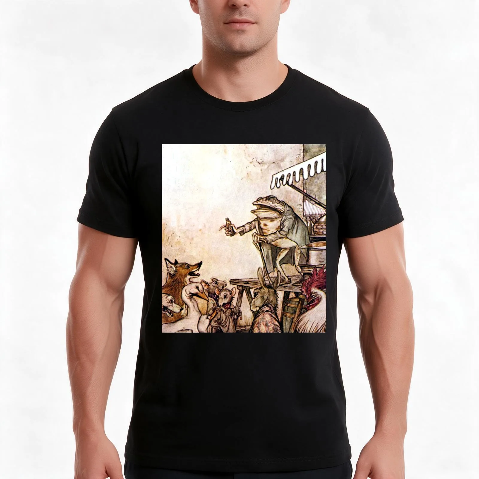 The Quack Frog - Arthur Rackham T-Shirt Summer Casual Cotton Tee Oversized Streetwear Tops Vintage Graphic Print 100% Cotton