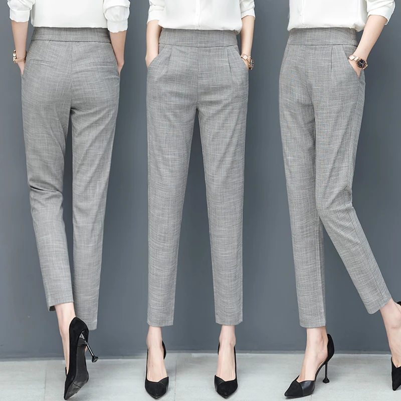 

Женские брюки-шаровары из ледяного шелка с высокой талией, утягивающие, повседневные, свободные, тонкие, осенне-зимние, новый стиль, корейская версия, прямые брюки