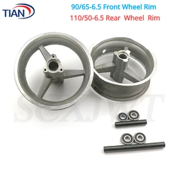 110/50-6.5 Rear Wheel 90/65-6.5 Front Wheel Hub 6.5 Inch Alloy Rims Fits 47cc 49cc Mini Dirt Bike E Scooter Mini Moto