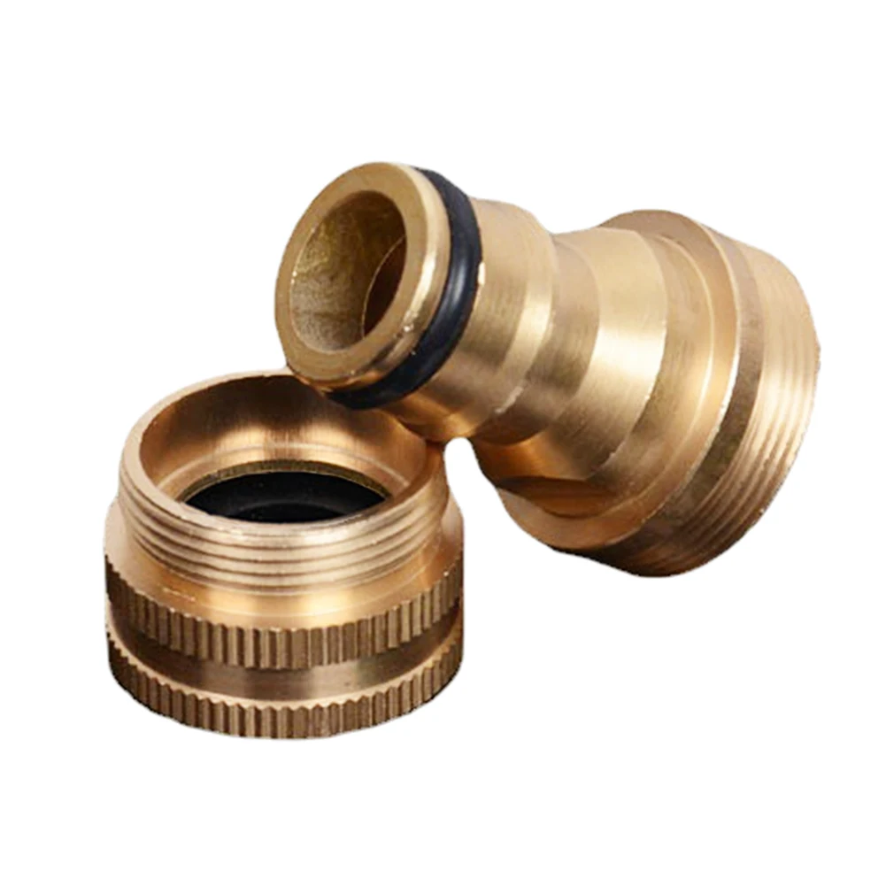 

2 Pcs Pipe Joiner Fitting 21mm Hose Adapter Brass Universal Faucet Fitting Thread Tap Coupling for Garden Tubing Car Washer Pipe