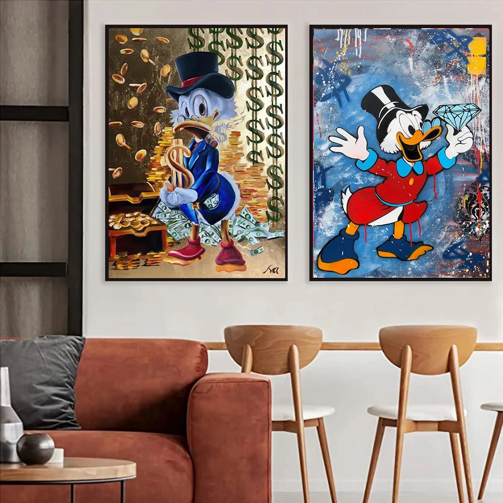  Disney Classic Characters Donald Duck Animation Wall Art Poster Canvas Pinating Print Kids Room Living Room Home Decor