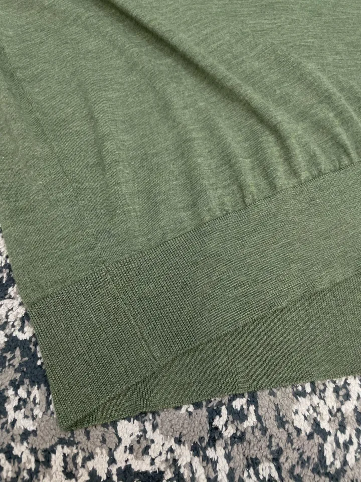 LP Mens Old Money Style Wool Knit Fabric Open Collar Ribbed Cuff Hem Soft Breathable Short Sleeve Polo T Shirt for Men