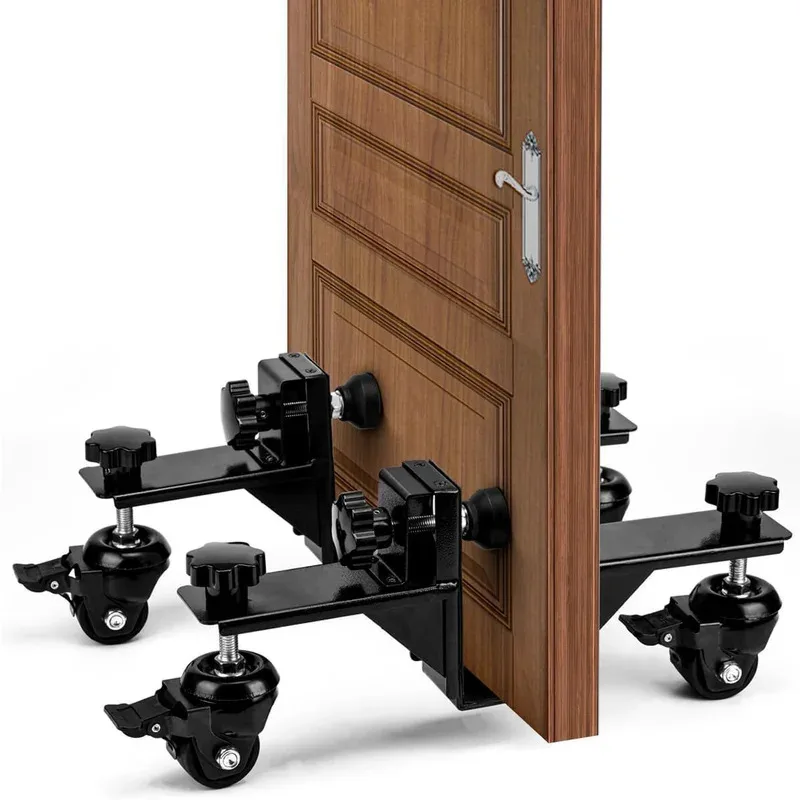 Door Dolly, Adjustable Door installation kit, Door Lifter Tool W/Rotating Wheels for Hands Free Residential  Board Installation