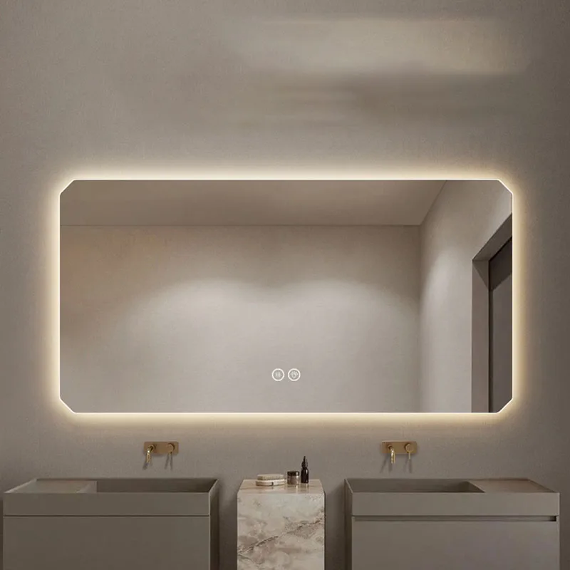 Squares Tempered Glass Mirror Dress Women Hanging Jumpsuit Quality Mirror Bathroom Irregular Shape Espelho Com Led Wall Decor