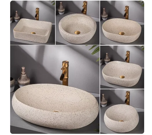 On stage washbasin, wash basin, ceramic art retro washbasin, household bathroom