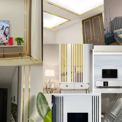 5M Mirror Wall Sticker Gold Stainless Steel Mirror Wall Moulding Trim Self-adhesive Wall Ceiling Edge Strip Living Room Decor