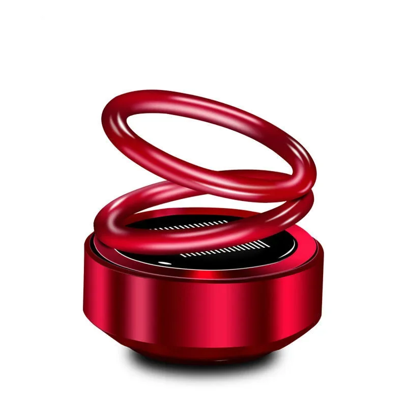 Car mounted aromatherapy solar double ring suspension rotating ornament creative car interior decoration