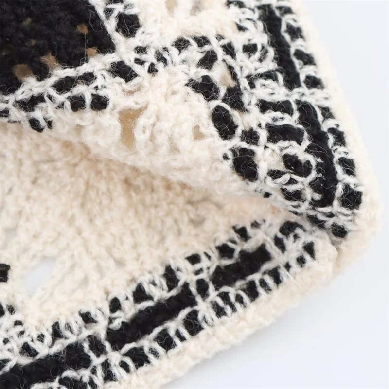 KEYANKETIAN, новый летний женский клетчатый контрастный цвет, ажурный вязаный жилет, жилет, праздничный однобортный однобортный камзол с v-образным вырезом