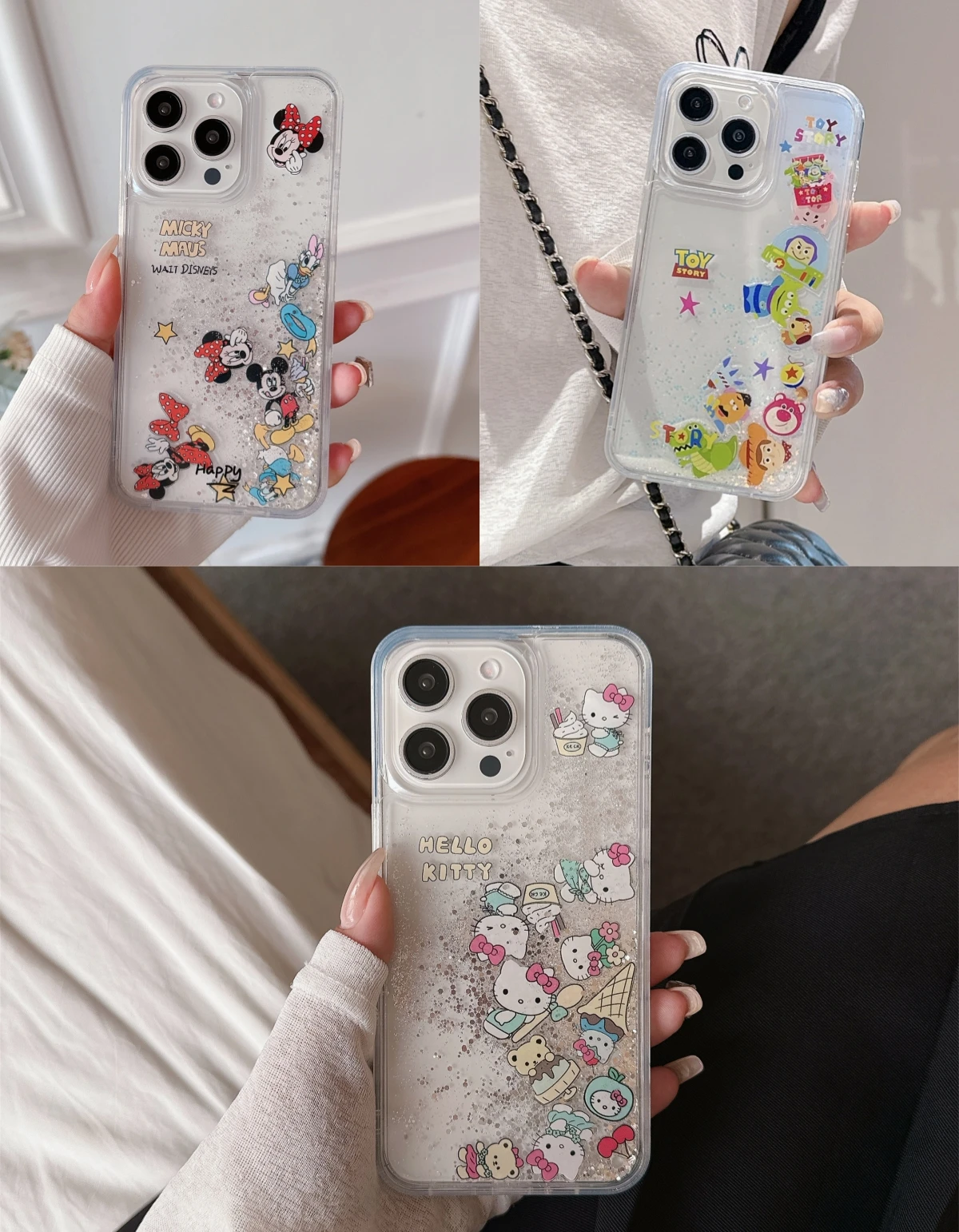 

Mickey Mouse Toy Story Hello kitty Animation Disney Cartoon Phone Case For iPhone 11 12 13 14 15 Pro Max Plus Anti-drop Case