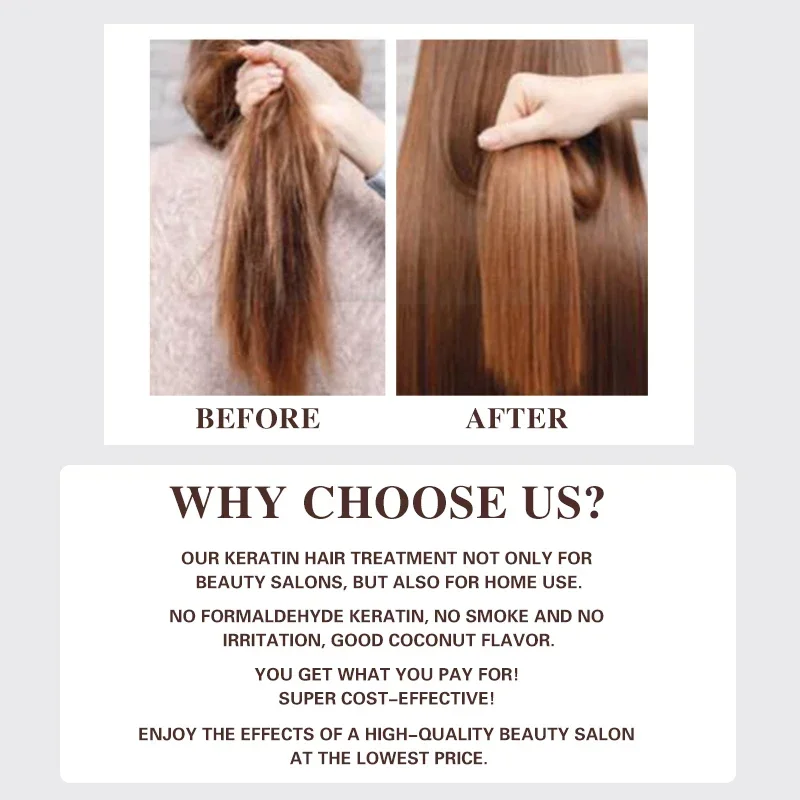 Magical Keratin Hair Mask Fast 5 Seconds Repairing Damaged Frizzy Hairs Permanent Deeply Nourish Hair Straightening Hair Care