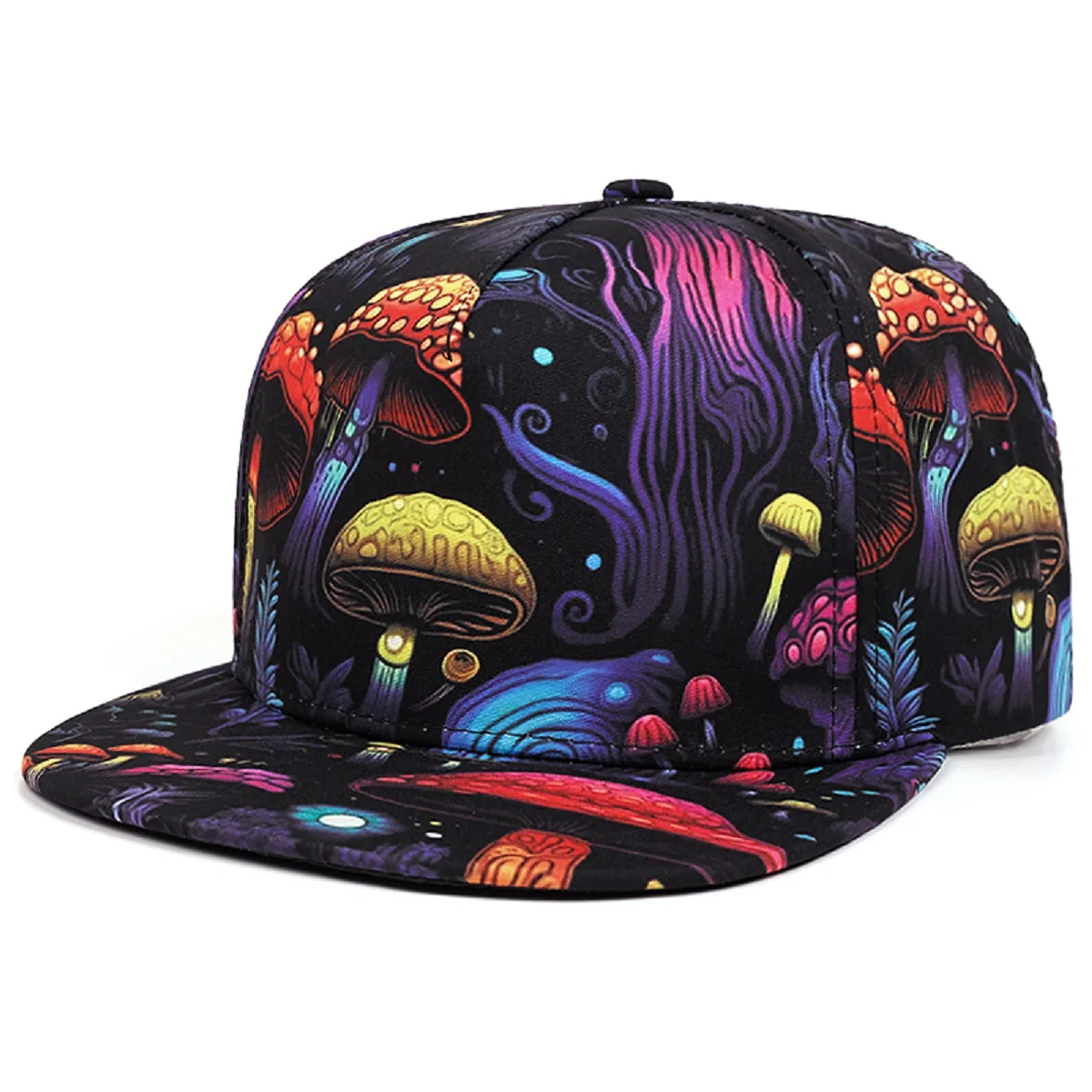 New Printed Dreamy Mushroom High Quality Flat Brimmed Hat Trendy Hip Hop Hat Baseball Cap Outdoor Casual Unisex Decorative Hat