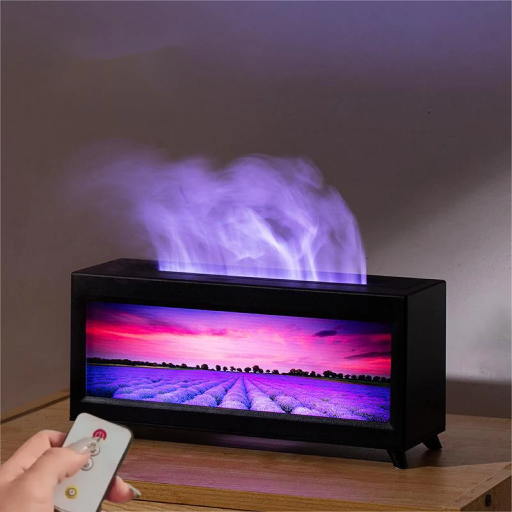 Wholesale Home Humidifier Flame Aromatherapy Machine Fireplace Diffuser New Trend Lavender Ultrasonic Essential Oil Diffuser