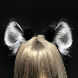 Hand Made Hyena Hyaenidae Animal Ear Hairbands Dog Ear Imitation Animal Ear Hair Hoop Headwear For Cosplay Costume Accesso