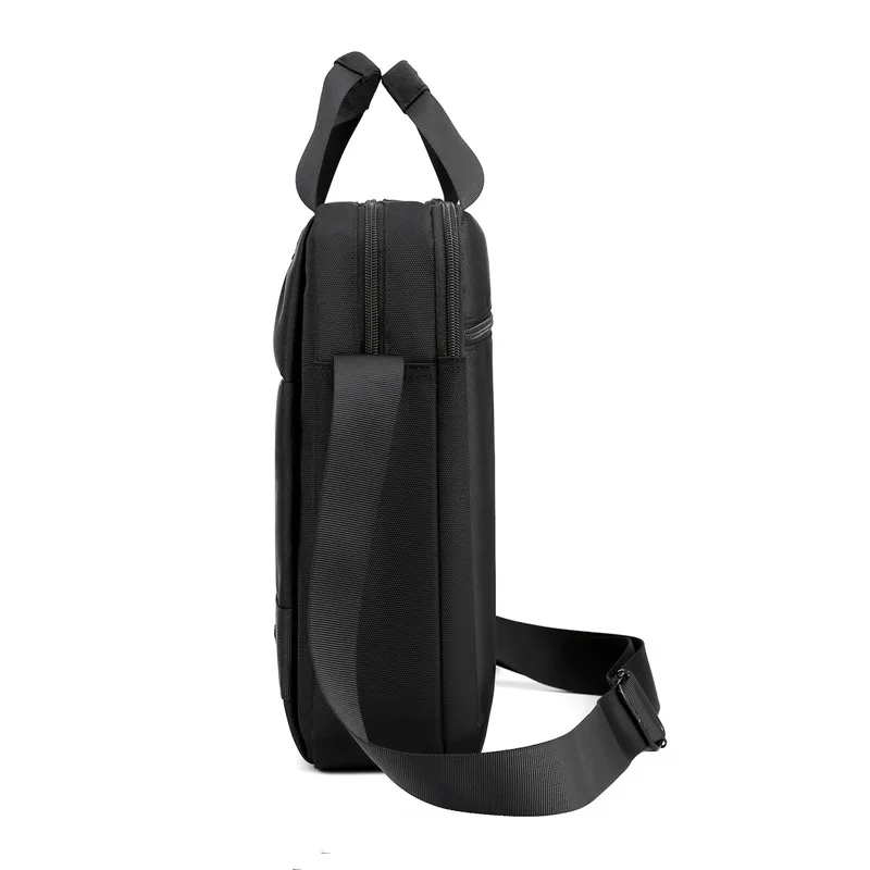Vertical 12 Inch Briefcase for Men Oxford Large Capacity Shoulder Crossbody Bag Business Leisure Work Laptop Messenger Hand Bag