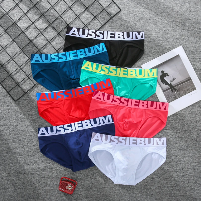 

Aussiebum men's cotton underwear letters low waist lift hip sexy comfortable breathable sweat absorption youth briefs