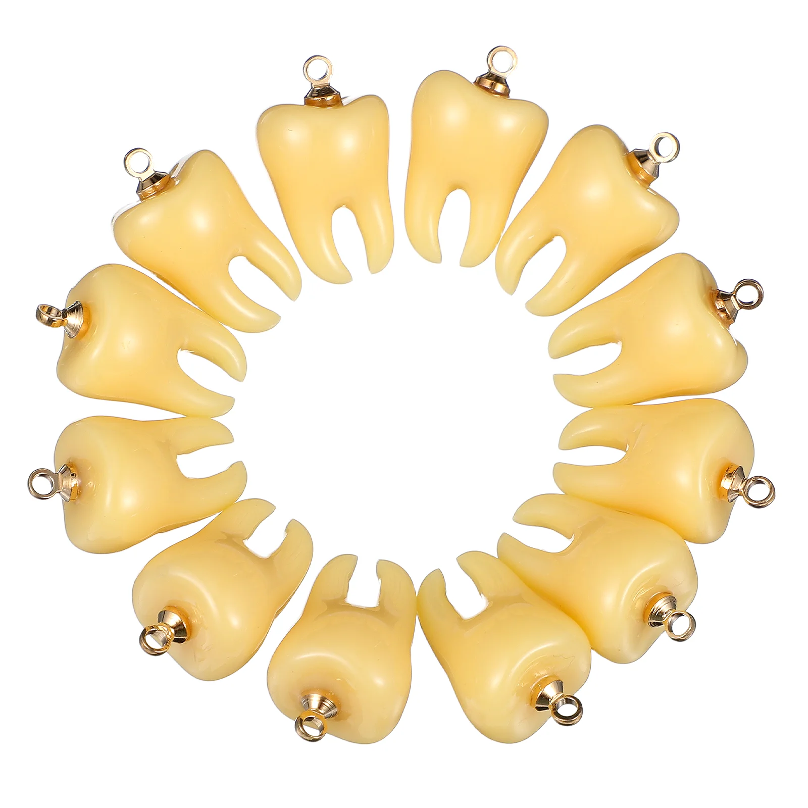

12pcs Resin Teeth Charms Diy Jewelry Making Pendant Necklaces Bracelets Keychains Earrings Anklets Bag Ornament Supplies Unique