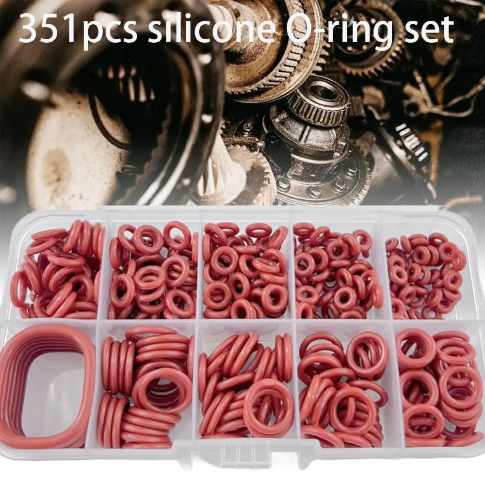 279pcs Circular Rubber Silicone O-Ring Set ​Washers Ring​ 10 Sizes Seal Gasket Heat Resistant Oil Resistant Rubber O-Ring