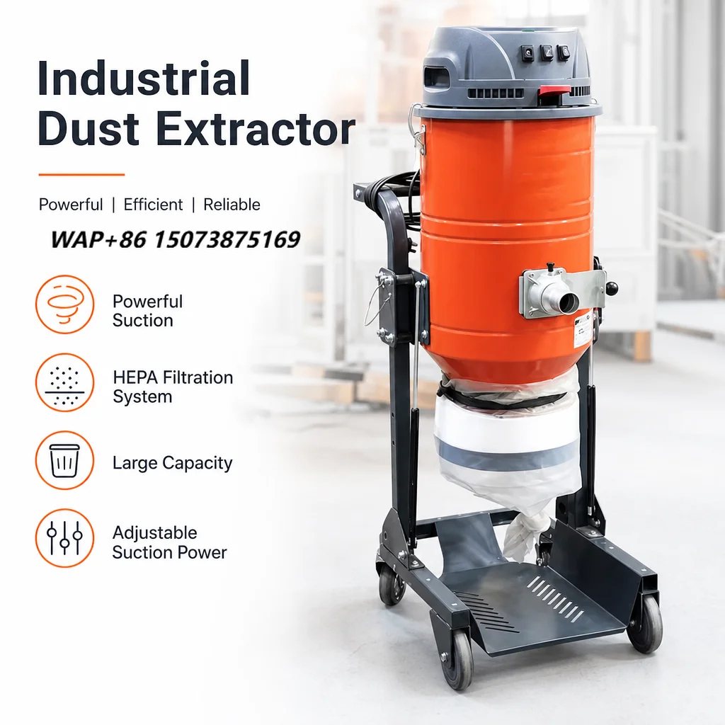 LDT3 Portable Concrete Vacuum Cleaner 3600W Heavy Duty Wet Dry Dust Extractor With Wheels Stable for Construction Engineering
