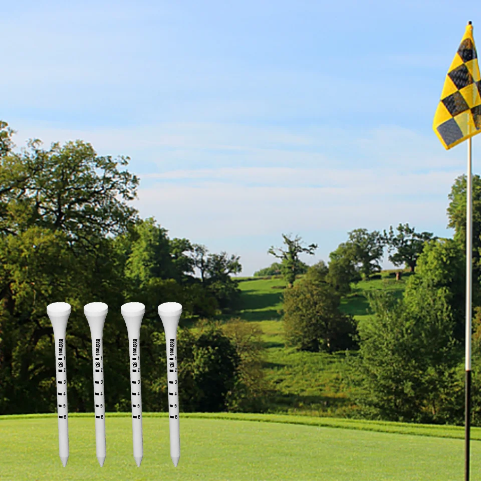 50 قطع الخيزران جولف تيز 83 مللي متر الأبيض والأسود قابل للتعديل عمق الجانب تدور الحد من درجة الاحتكاك مقياس تيز