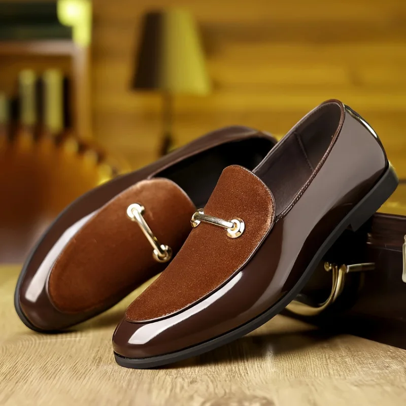 Luxry Large Size Men's Formal Business Shoes Casual Wedding Shoes Sharp Pointed Tips British Style Leather Shoes for Groom