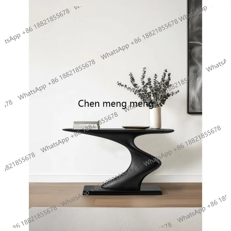 

Italian minimalist solid wood entrance table, entrance entrance table, special-shaped end view table against the wall, narrow