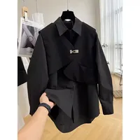 Loose-fit French Style Women's Shirt Slimming Modern Design Sensibility Autumn Season Vest Two-piece Suit