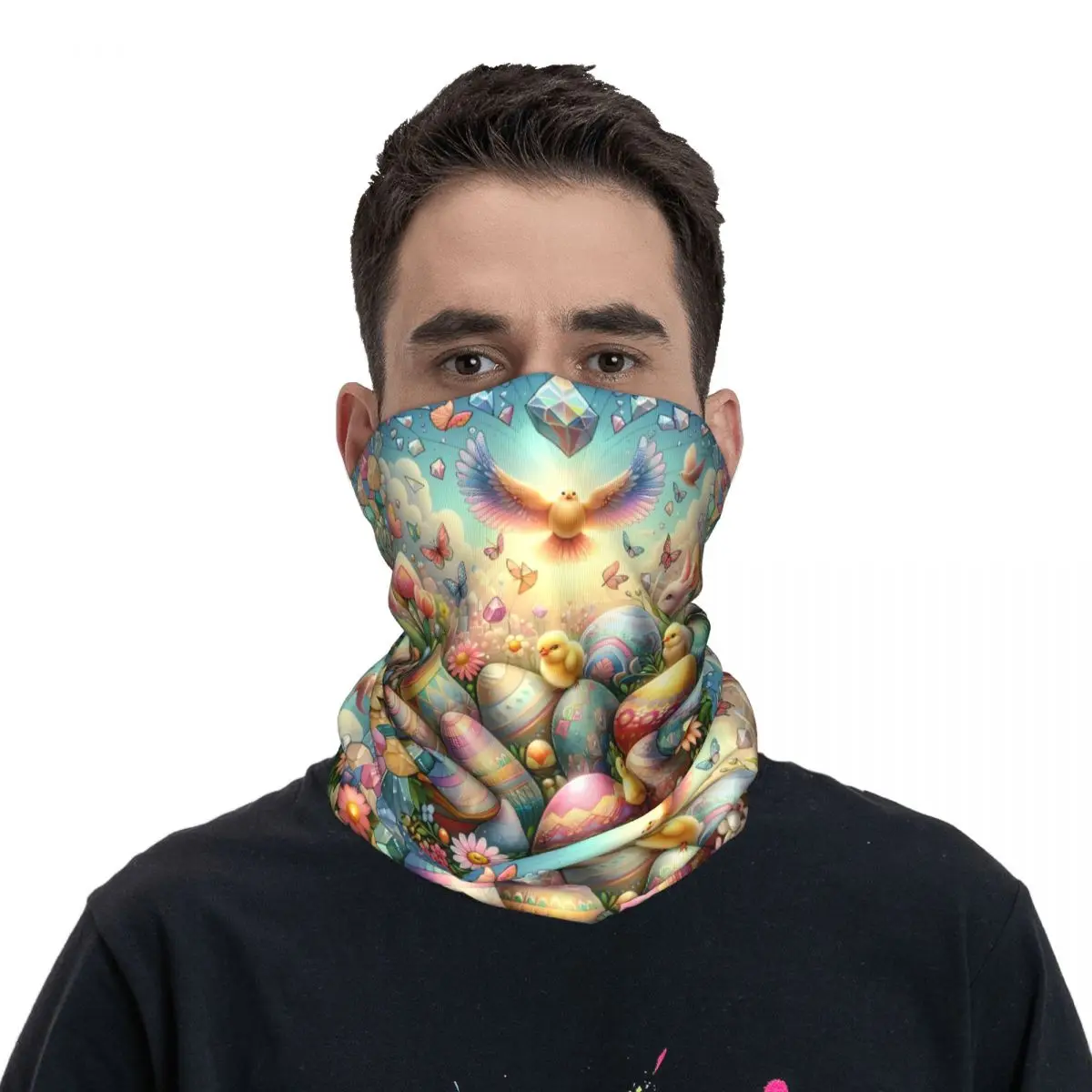 Easter Egg Scarf Neckerchief Neck Face Mask Polyester