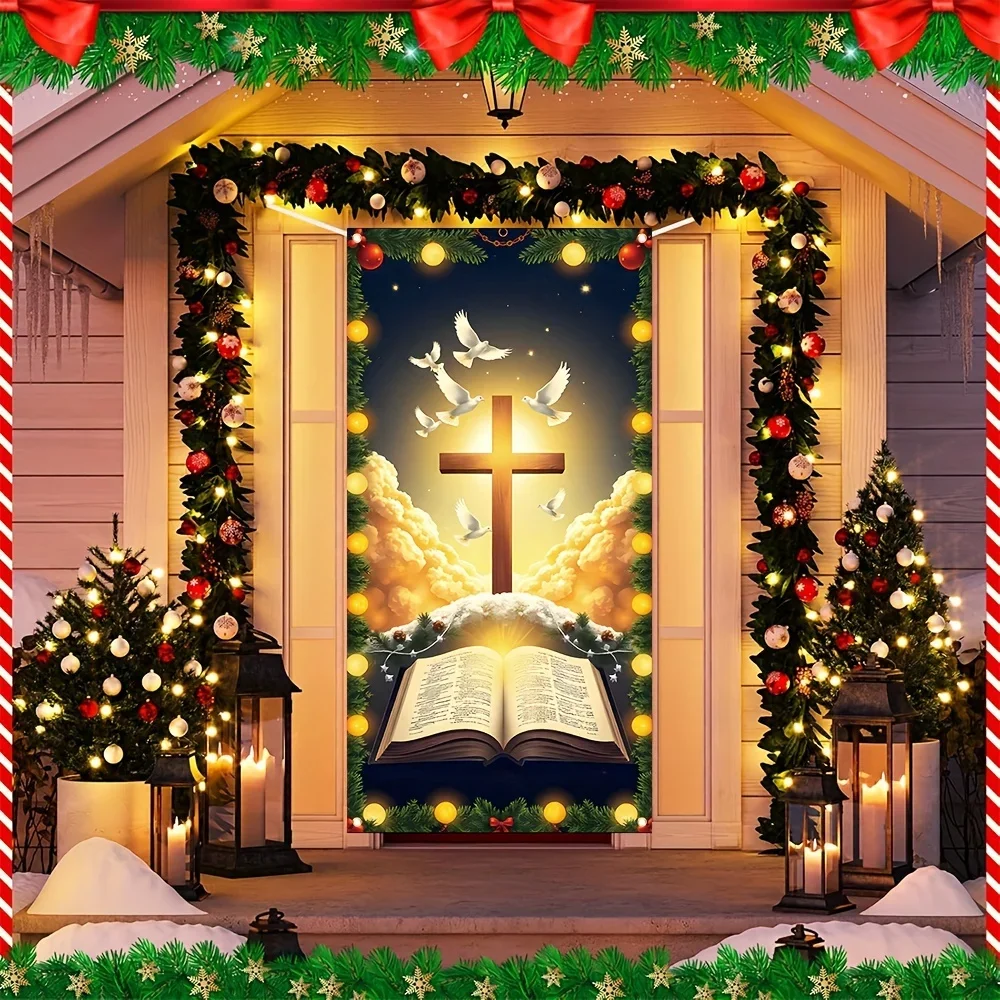 Door canopy flag, multi-purpose flag for the front door of the Jesus Birthday Farmhouse view 4