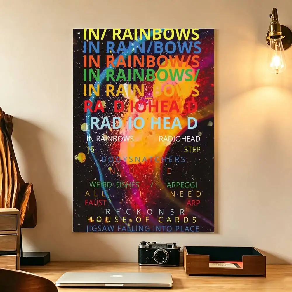 R-Radiohead Band Rainbow Poster Waterproof Wall Art Sticker For Bar Living Room Vintage Decor High Quality Print Gift