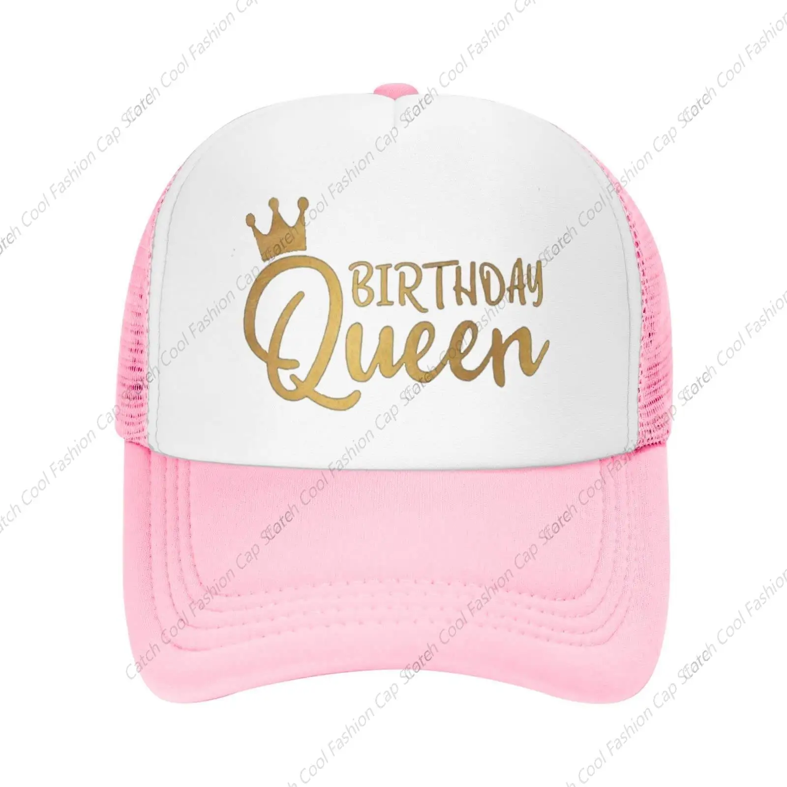 

Happy Birthday Queen Baseball Cap for Men Women Trucker Mesh Hat Adjustable Sports Breathable Fashion Daily Travel Unisex