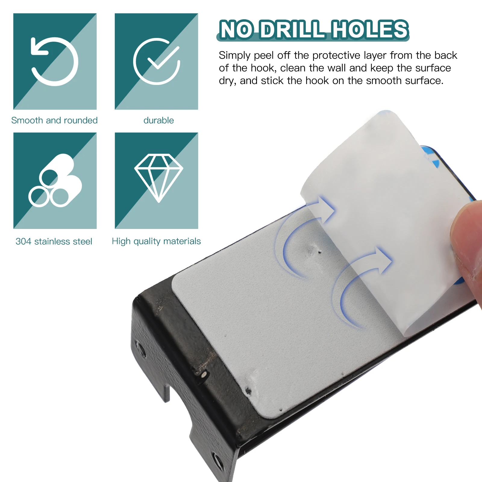 

2Pcs Toothbrush Holder 304 Stainless Steel Wall Mounted Cup Rack Bathroom Storage No Drill Eco Friendly Travel