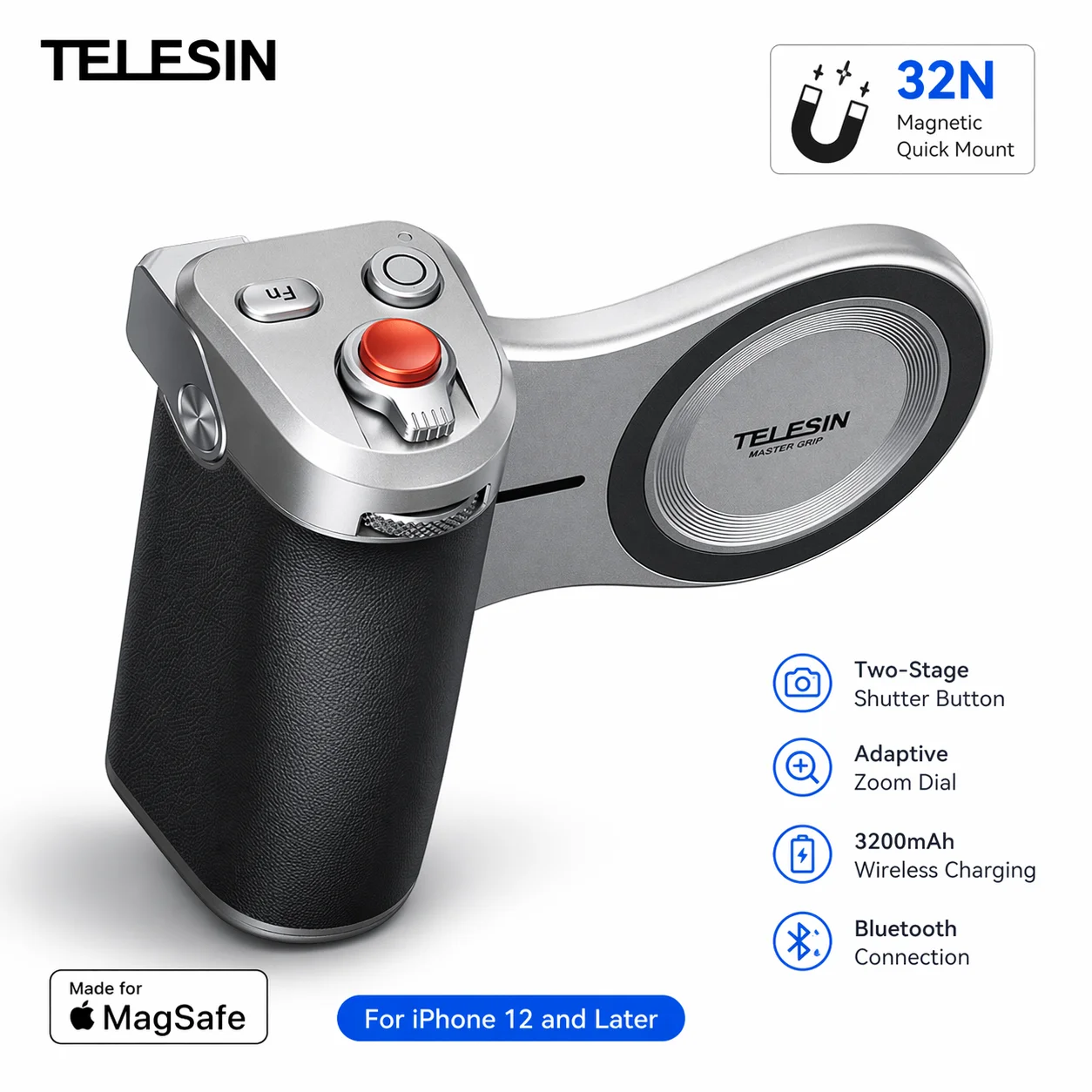 TELESIN Pro Shot Imaging Grip for IPhone Magnetic Camera Han