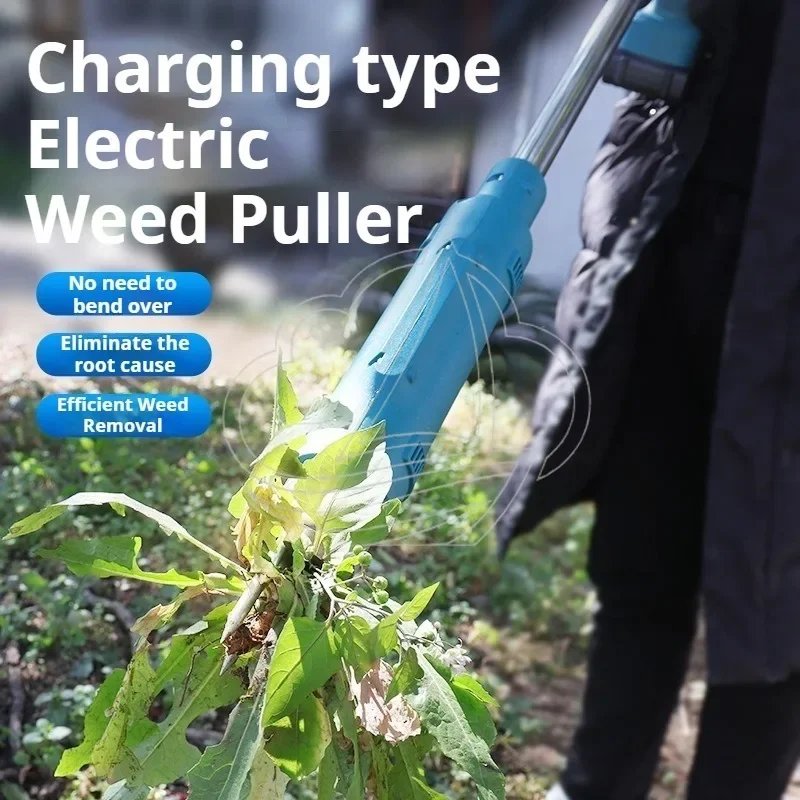 Rechargeable Electric Weeder Stand-Up Weed Puller Labor Saving Root Remover for Garden Yard