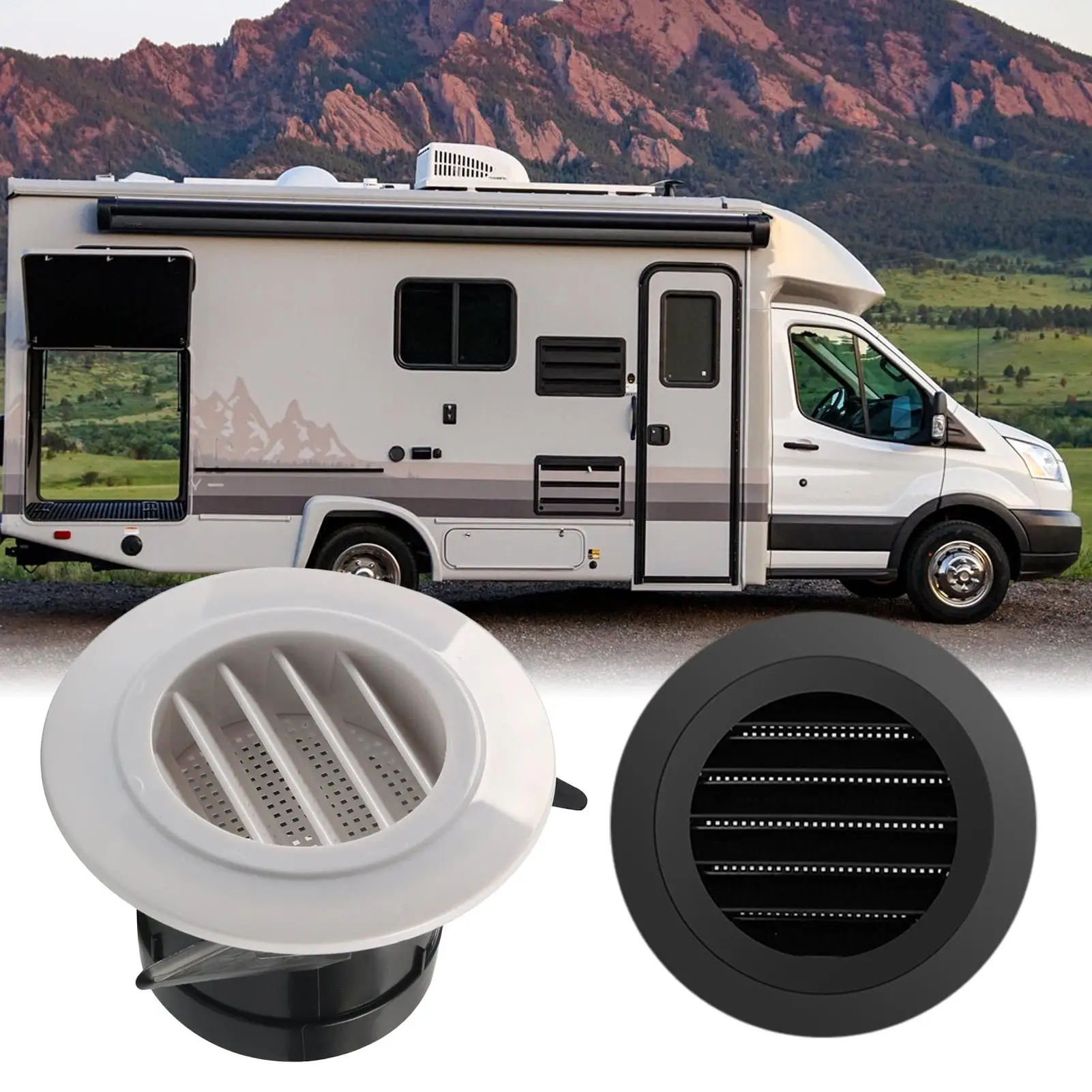 

RV Heater Exhaust Vents Cover Exterior wall air outlet vent grille round duct cap air cover hole plug ventilation system