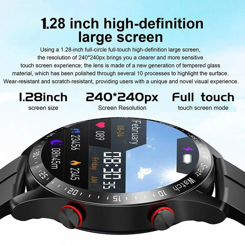 Blood Pressure Fitnes Sports Watches Sports Waterproof Smart Watch Men Health ECG+PPG Bluetooth Call Smart Watch