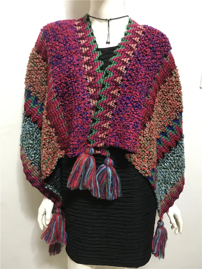 

Весна-осень, Тибетский Стиль, стандартная трикотажная верхняя одежда, женский кардиган двойного назначения, фиолетовый кардиган