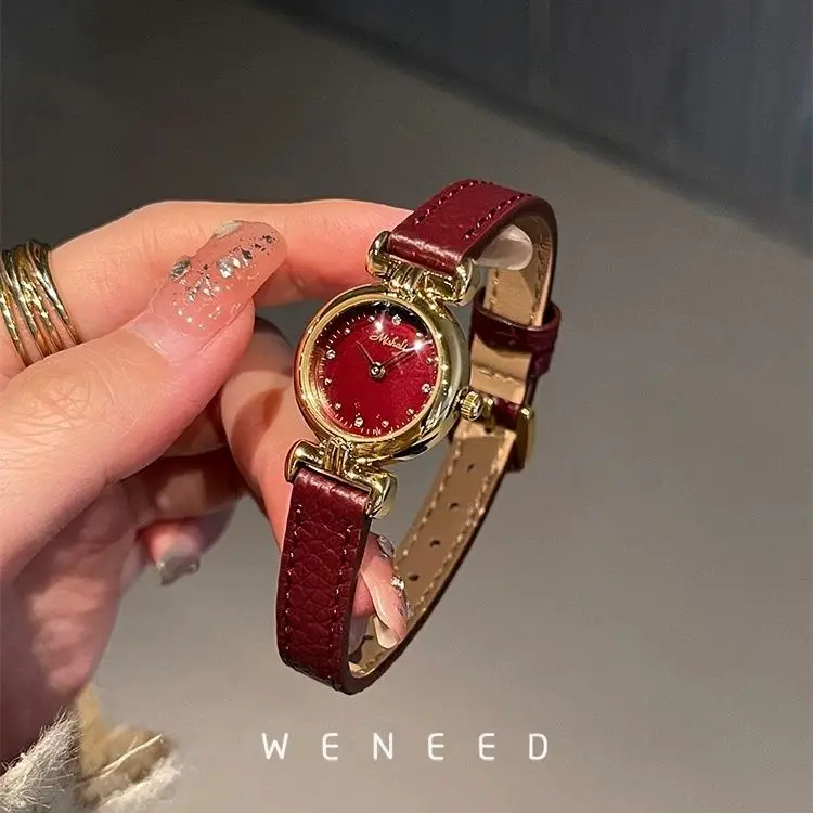 

Часы PEIYING Ankola Red: Изысканные женские часы с циферблатом, высококачественная кожа, нишевая модель, легкая роскошь, модный ретро-стиль, подчеркивающий темперамент