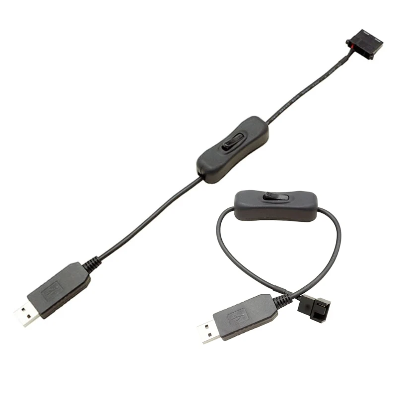 Cavo convertitore connettore adattatore di alimentazione per ventola PC con maniche USB a 4pin PWM da 5V a 12V Boost Line con interruttore ON Off
