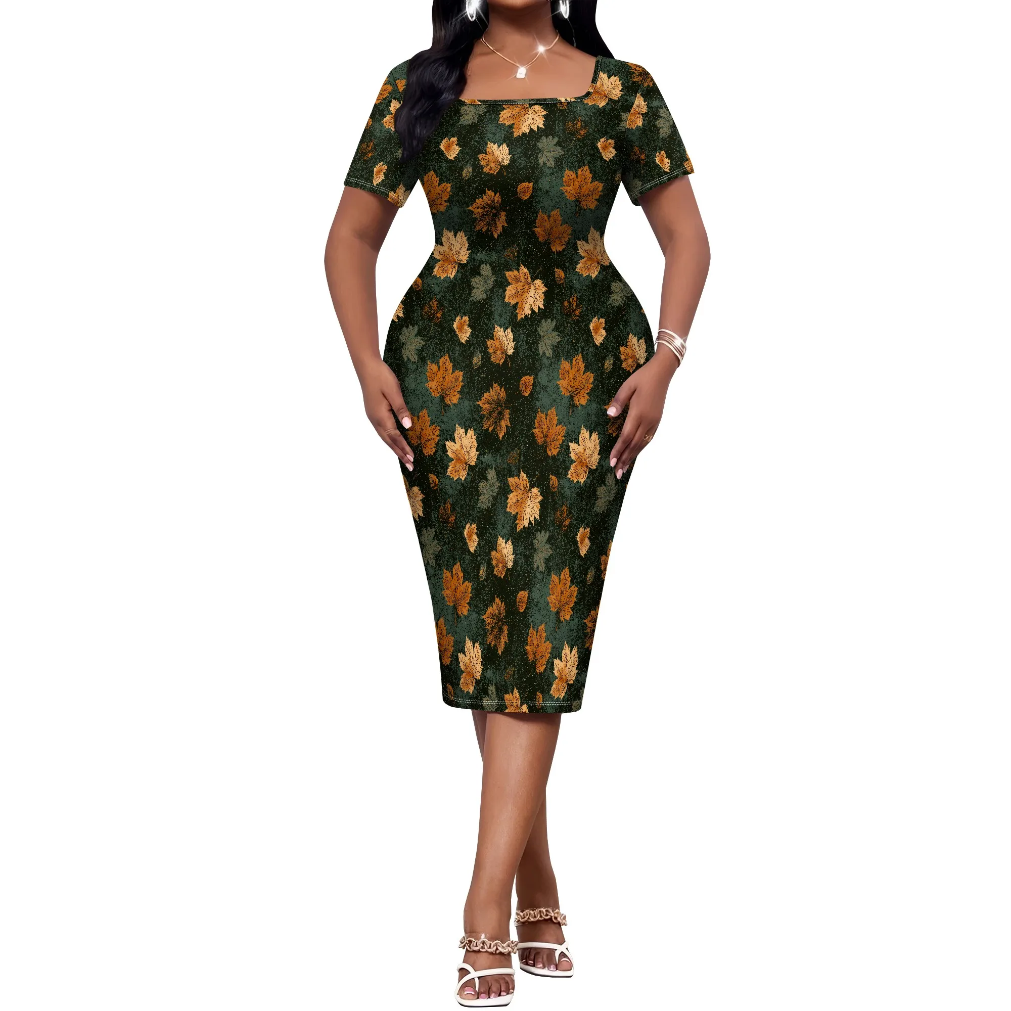 

Женская сексуальная майка больших размеров, облегающая повседневная летняя мода с коротким рукавом, базовые клубные платья миди-карандаш XL-6XL