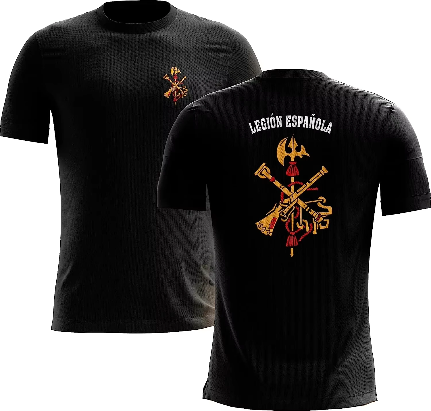Legion Espanola Herren-T-Shirt aus Baumwolle im Vintage-Stil mit militärischem Emblem, lässiger Outdoor-Trend, Mode