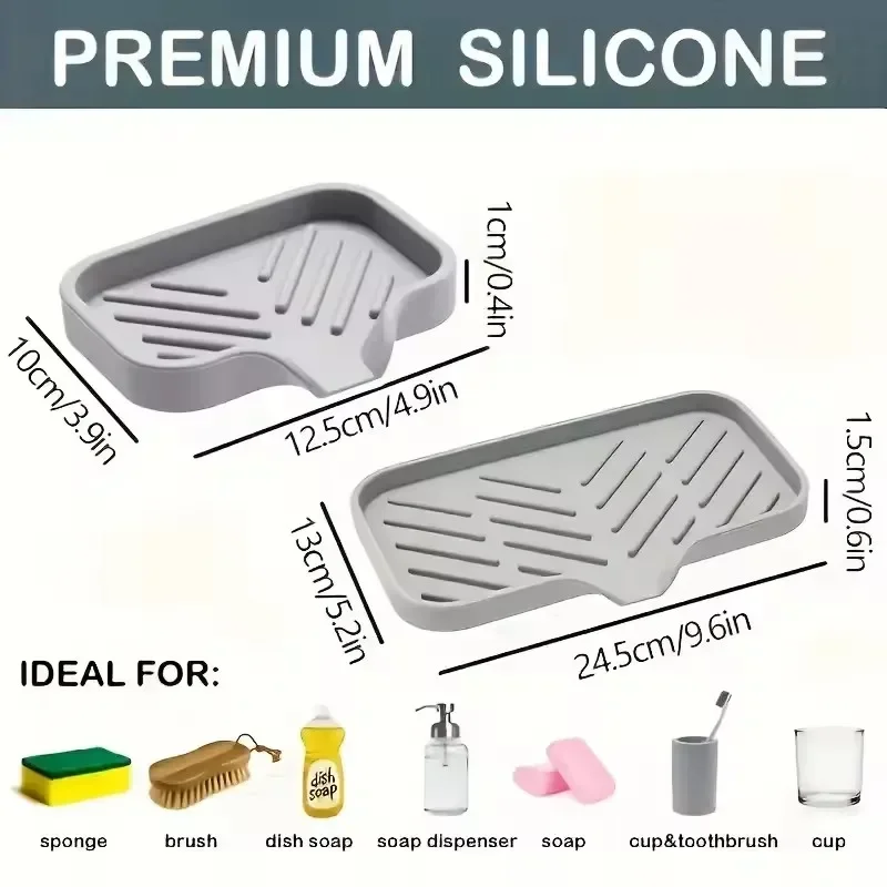 Küche Wasserhahn Splash Pad Silikon Waschbecken Wasserhahn Splash Schutz Matte Schwamm Ablauf Rack Arbeitsplatte Seife Tablett Für Bad Küche Gadgets